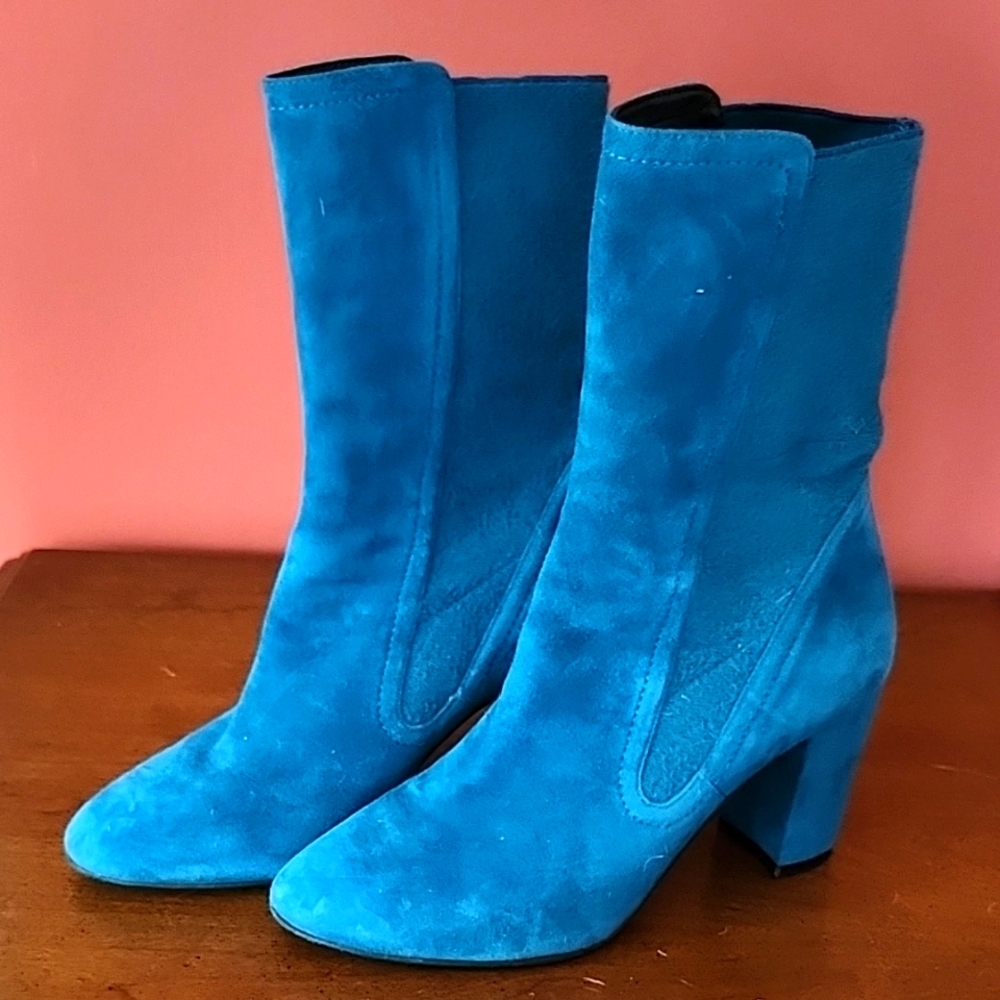 Livia 80 Peacock Suede Calf Boots